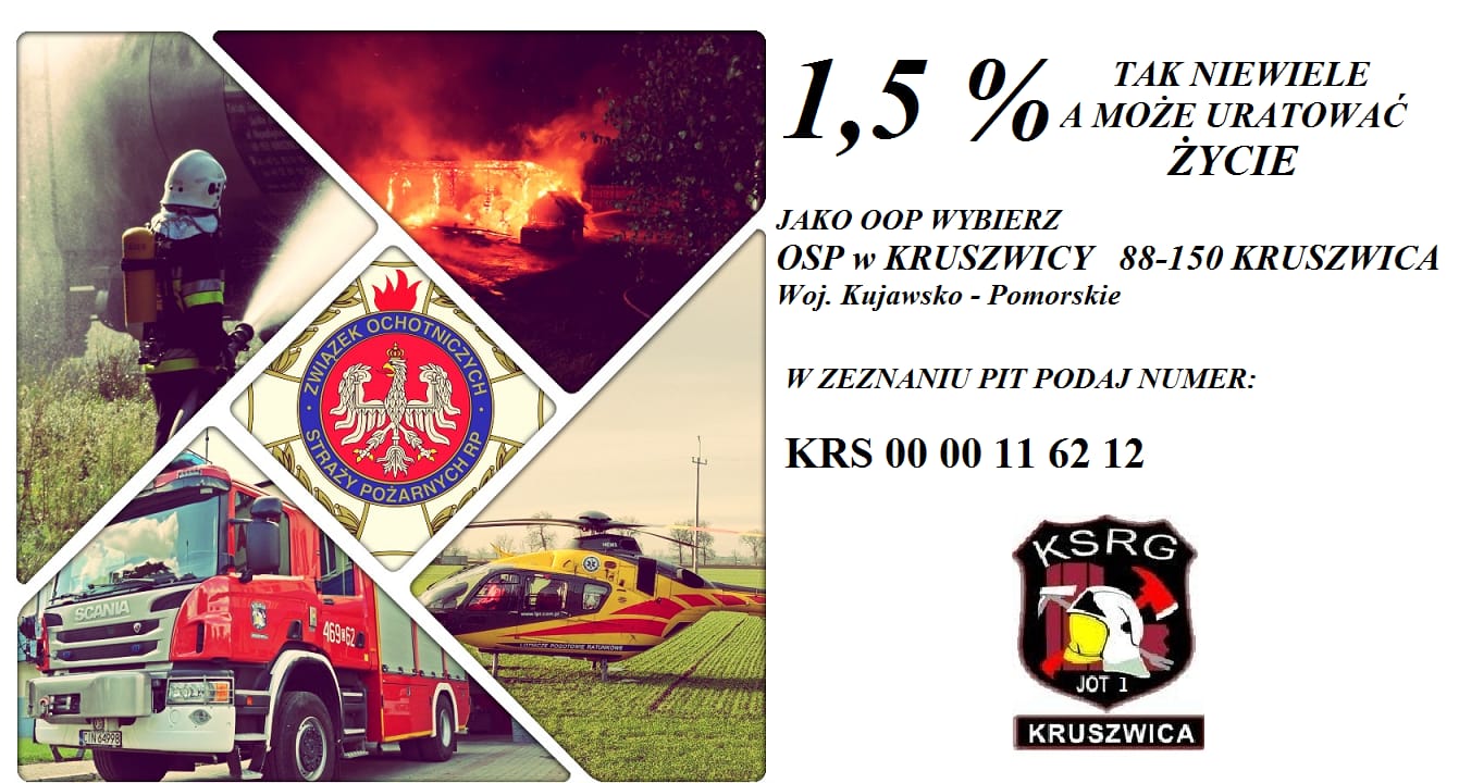 Przekaż 1,5 % podatku dla OSP w Kruszwicy